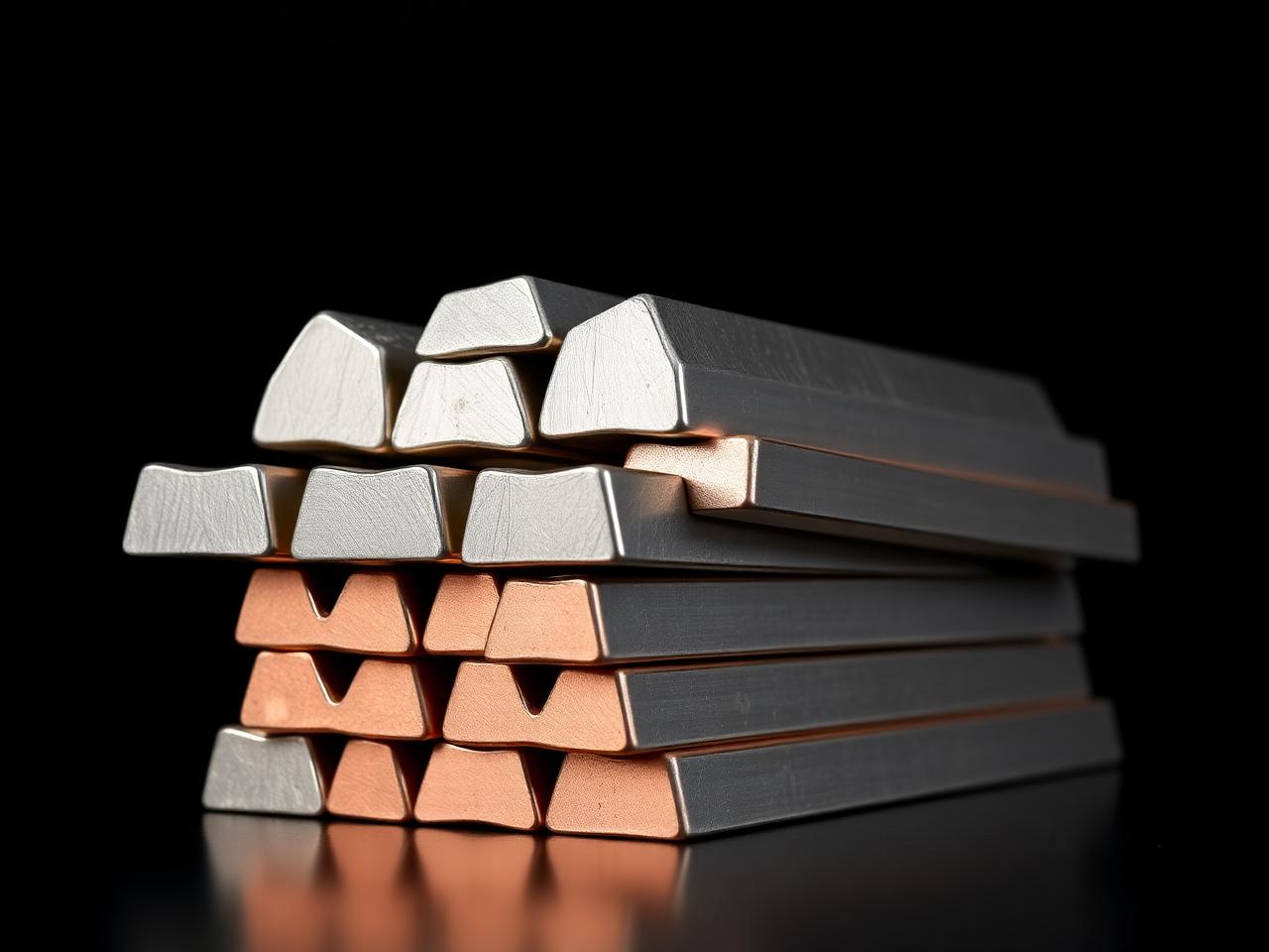Stacked aluminium ingots